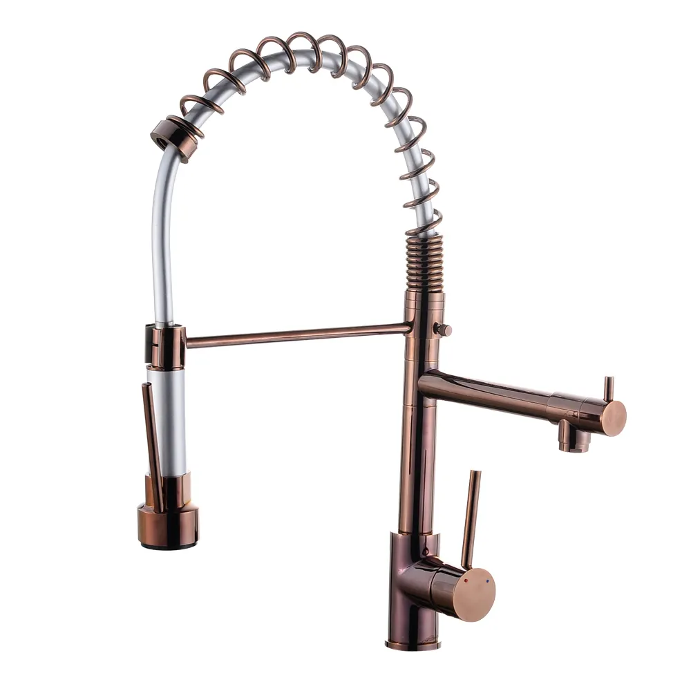 Robinet mélangeur d'eau chaude et froide, modèle de, robinet de cuisine multifonctionnel en laiton Rose or