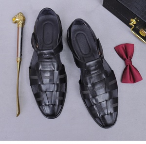 Mocassins de bureau pour hommes en cuir véritable, imperméables, antidérapants, légers, à motif floral intemporel, à enfiler, à bout fermé - Product Image 4