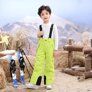 Pantalons de ski pour enfants garçons filles épaissi <span class=keywords><strong>chaud</strong></span> coupe-vent imperméable coton combinaison de ski fermeture éclair pour pantalons de neige en plein air - Product Image 4