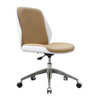Chaise de bureau de direction moderne, blanche, réglable en hauteur, en cuir synthétique, pivotante, en métal, contreplaqué, aluminium - dossier de direction