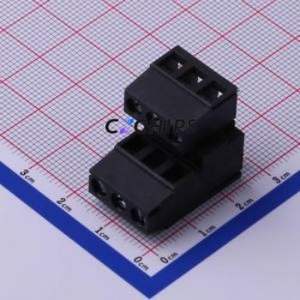 DB128A-5.08-2*3P-BK-S Screw Terminal Block Through hole Component (THT),P=5.08mm Connector 2x3P 5.08mm Black Through Hole - Product Image 1