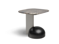 Table basse ronde moderne de luxe italienne avec plateau en marbre naturel et pieds extensibles en bois