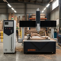 Routeur CNC 4 axes Rongchi 1325 avec axe rotatif, machine de sculpture sur bois 3D pour pieds de meubles et sculptures