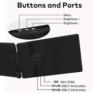 จอภาพพกพาขนาด 15.6 นิ้ว ความละเอียด 1080P IPS 60Hz USB C จอคู่สำหรับแล็ปท็อป ธุรกิจ การซื้อขาย เกมมิ่ง LED จอเสริมสำหรับแล็ปท็อป - Product Image 5