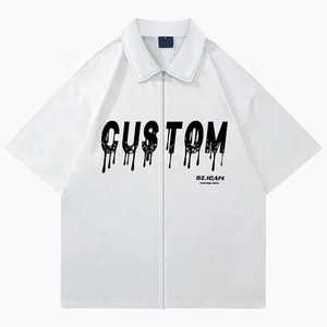 เสื้อยืดสำหรับทุกเพศเสื้อยืดพิมพ์ลายหน้าจอแบบมีซิปรูดซิปออกแบบโลโก้ได้ตามต้องการ - Product Image 2