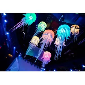派对装饰用彩色室内悬挂充气发光二极管水母气球