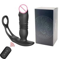 Erwachsenen-Sexspielzeug für Männer Doppelring-Verschluss-Design Einziehbarer Analer Prostata-Massager Ferngesteuerter Analplug Vibrator Medizinisch