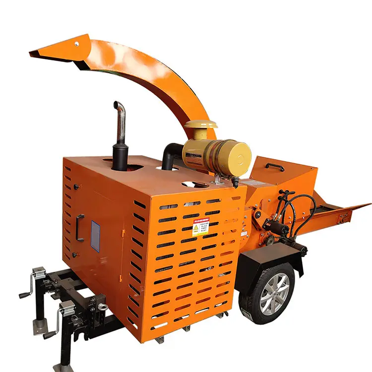 Industry Mobile Wood Chipper Forest Trees Electric Start Diesel Mobile Wood Chipper Machine