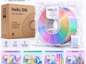 Filament pour stylo 3D Hello Silk PLA 1,75 mm 200 g, arc-en-ciel, pack aléatoire, prix bas, en vrac, pour stylos d'impression 3D, imprimantes FDM - Product Image 4