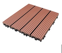 Dalles de sol emboîtables en composite bois-plastique 300 x 300 mm, anti-déformation, pour terrasse extérieure, allée, résistantes aux UV, aspect bois moderne