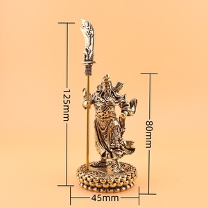 1 Pezzo Statuetta in Ottone Guan Gong per Decorazione Domestica, Ornamento da Tavolo in Rame con Lavorazione Artigianale, Simbolo di Ricchezza - Product Image 2