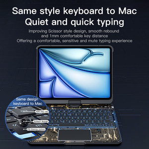 IFacemall InStock OEM étui clavier rotatif à 360 ° réglable multi-angle pour étui 360 <span class=keywords><strong>ipad</strong></span> Pro 11 pouces <span class=keywords><strong>ipad</strong></span> 10.2/10.9 pouces I Pad - Product Image 5