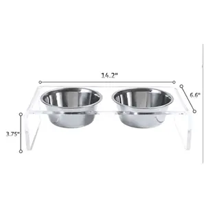 China Supplier Wholesale Custom Raised Transparent Stand Acrylic Feeding Stand For Cats Small Dogs