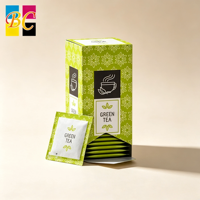 Boîte d'emballage en papier personnalisée avec logo, à fond auto-verrouillant, pour l'emballage de sachets de thé vert