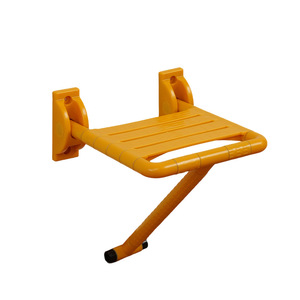 Huifukang Bathroom <b>Folding</b> <b>Stool</b> Wall Mounted Shower Seat Yellow Plastic Base For Elderly And Disabled - Product Image 1