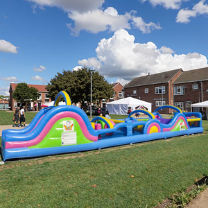Parcours d'obstacles gonflable interactif et coloré, équipement <span class=keywords><strong>de</strong></span> jeu avec une capacité <span class=keywords><strong>de</strong></span> 500 kg, matériau PVC, taille personnalisable - Product Image 1