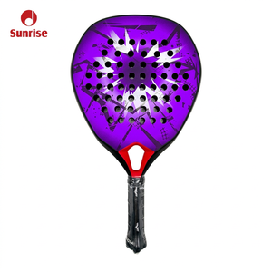 Raquette <span class=keywords><strong>de</strong></span> padel SUNRISE SA009 en <span class=keywords><strong>fibre</strong></span> <span class=keywords><strong>de</strong></span> carbone, forme goutte d'eau, avec filet en <span class=keywords><strong>fibre</strong></span> <span class=keywords><strong>de</strong></span> <span class=keywords><strong>verre</strong></span>, logo personnalisé et design diamant, haute qualité, faible MOQ - Product Image 2