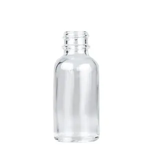 批发空精油使用磨砂透明琥珀色玻璃瓶带螺帽滴管瓶30毫升50毫升100毫升