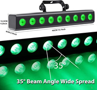 Barra de Luz LED RGB de 9 Leds para Pared, Control Remoto DMX512, Luz Lineal de Colores Cambiantes para Decoración de Fiestas y Discotecas