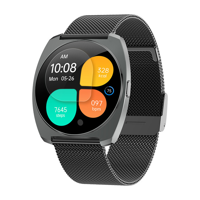 1.32-inch Unisex Business Smart Watch Juzi 3D Dynamic Sports Watch Stainless Steel Band Waterproof Heart Rate Couple's Watches