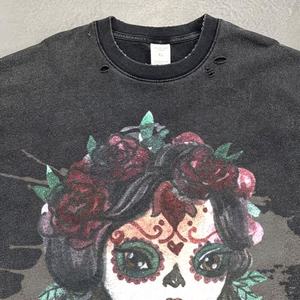 T-shirt épais et épais OEM 100% coton surdimensionné lavé à l'acide T-shirt personnalisé délavé Vintage Logo imprimé - Product Image 2