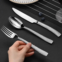 Ensemble de couverts vintage de haute qualité en acier inoxydable 304, comprenant une fourchette, un couteau et une cuillère, pour un usage domestique ou pour les mariages