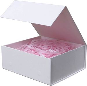 White <b>Gift</b> <b>Box</b> with Lid, 7.8x7x3.1 Magnetic Closure <b>Small</b> <b>Box</b> for Men - Wedding, Birthday, Graduation Packaging - Product Image 1