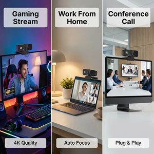 กล้องเว็บแคม JWC027 4K สำหรับพีซี พร้อมไมโครโฟนในตัว แบบเสียบใช้งานได้ทันที สำหรับการประชุมทางวิดีโอ การถ่ายทอดสด และการเรียนออนไลน์ (8MP 30fps) - Product Image 6