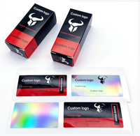 Autocollants en vinyle holographique personnalisés, étiquettes adhésives imperméables pour mini-bouteilles et usage en laboratoire, faible MOQ, forme découpée