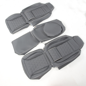 Housse de siège de voiture personnalisée GANE3D adaptée à la Ford F350, en cuir respirant et résistant à l'usure, <span class=keywords><strong>gris</strong></span> foncé - Product Image 1