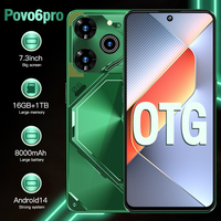 Teléfono Inteligente 5G de 7.3 Pulgadas en Oferta, 8000 mAh, Pova 6 Pro Original, 16GB+1TB, Android 14.0