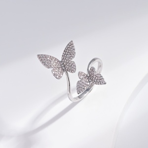 custom plata 925 sterling Silver colorful zircon <b>ring</b> summer gold plated butterfly diamond wedding everyday women <b>finger</b> <b>rings</b> - Product Image 1