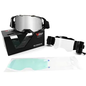 VEST MX906 Motocross Brille Factory Custom MX Motorrad brille Laminierte Tear Offs Roll Off Moto Brille Brille