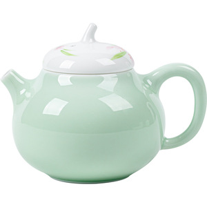 Guanlan Hand Painted Lily Teapot Porcelain Round With Lid Kung Fu <b>Tea</b> <b>Set</b> - Product Image 5