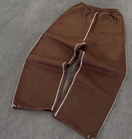 Pantalon de travail décontracté ample pour homme, 100 % coton, en molleton bouclette, coupe large, grande taille, imperméable, pour le sport