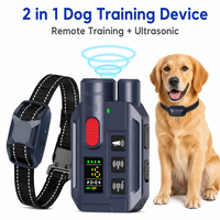 Bestseller 2-in-1 Fernbedienungs-Hundetrainer Ultraschall-Abwehrgerät Wiederaufladbar Ohne Schock Anti-Bell Verhaltenskorrektur für Alle Hundegrößen