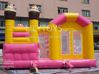 Lilytoys Chine Gonflable Videur Combo Gonflable Bonbons et Gâteau Parc D'attractions Fun City Combo Château