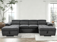 Canapé d'angle moderne en tissu haut de gamme pour salon, ensemble de canapés de luxe avec appui-tête réglable et rangement
