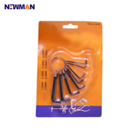 Kartu Blister Kulit 8 Buah Set Kunci Allen Torx Kunci Pas