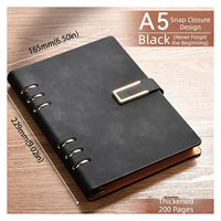 Cuaderno A5 de Hojas Sueltas, Recargable, con 6 Anillas, Cierre Magnético, Cubierta de Cuero PU, para Oficina, Escuela, Negocios
