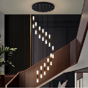 Villa tromba delle scale <span class=keywords><strong>lampadario</strong></span> duplex appartamento luce di lusso semplice <span class=keywords><strong>soggiorno</strong></span> a led lungo linea <span class=keywords><strong>lampadario</strong></span> - Product Image 2