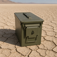 Boîte de rangement portable, résistante à l'humidité et verrouillable pour la chasse et les voyages en plein air, avec boîte à munitions sécurisée en acier