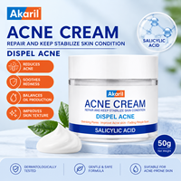 Crème contre l'acné Akaril 50g à l'acide salicylique pour éliminer les éruptions cutanées, resserrer les pores, atténuer les cicatrices, réparer la barrière cutanée, hydratant quotidien