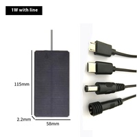 Panneau solaire portable mini 1W 2W 3W, module N-Type PET IBC avec couvercle en verre pour petits appareils électroniques DIY