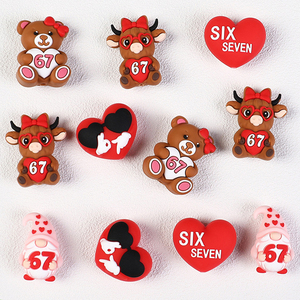 3D Food Grade Silicone Focal Beads Cartoon Cow <b>Cute</b> Animal Children's DIY Teething Pen Beaded <b>Bracelet</b> Accessories - Product Image 5