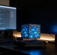 Lampe LED à lévitation magnétique en forme de cube de minerai, veilleuse rotative automatique, cadeau gadget cool pour adolescents et passionnés de jeux
