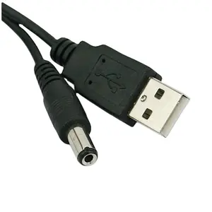 Cavo USB 5.5 millimetri/2.1 millimetri 5V DC Barrel Jack Cavo di Alimentazione (Nero/bianco o su misura di colore)