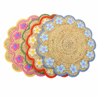 Sets de table en corde de coton tressée à la main, 38 cm, bord festonné, résistants à la chaleur, antidérapants, écologiques