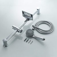 Kit de rehausseur de douche, barre coulissante de douche avec pommeau de douche, support de pommeau de douche et porte-savon, support de douche réglable pour salle de bain