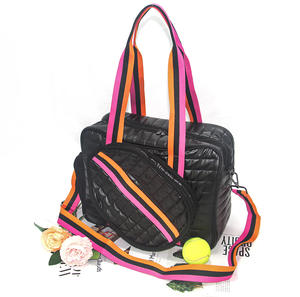 Plata brillante Deportes Tenis de mesa Pickleball Raqueta Bolsa Tela DE BUCEO DE MODA Soporte de raqueta extraíble Correa de hombro - Product Image 3